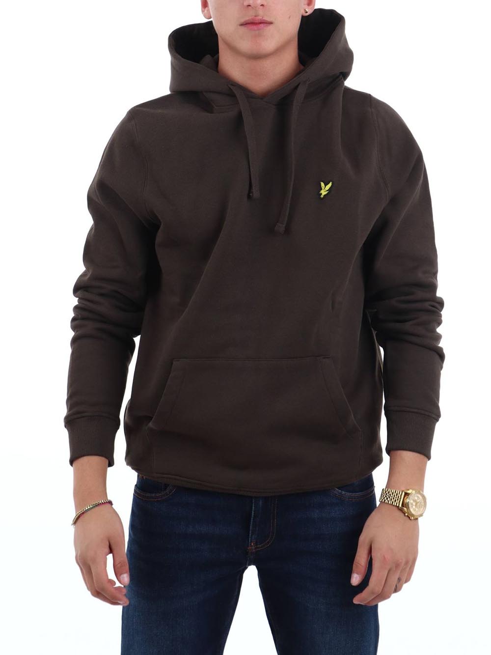 Brushback Pullover Hoodie Lyle & Scott Felpa Uomo Ml1139v Marrone