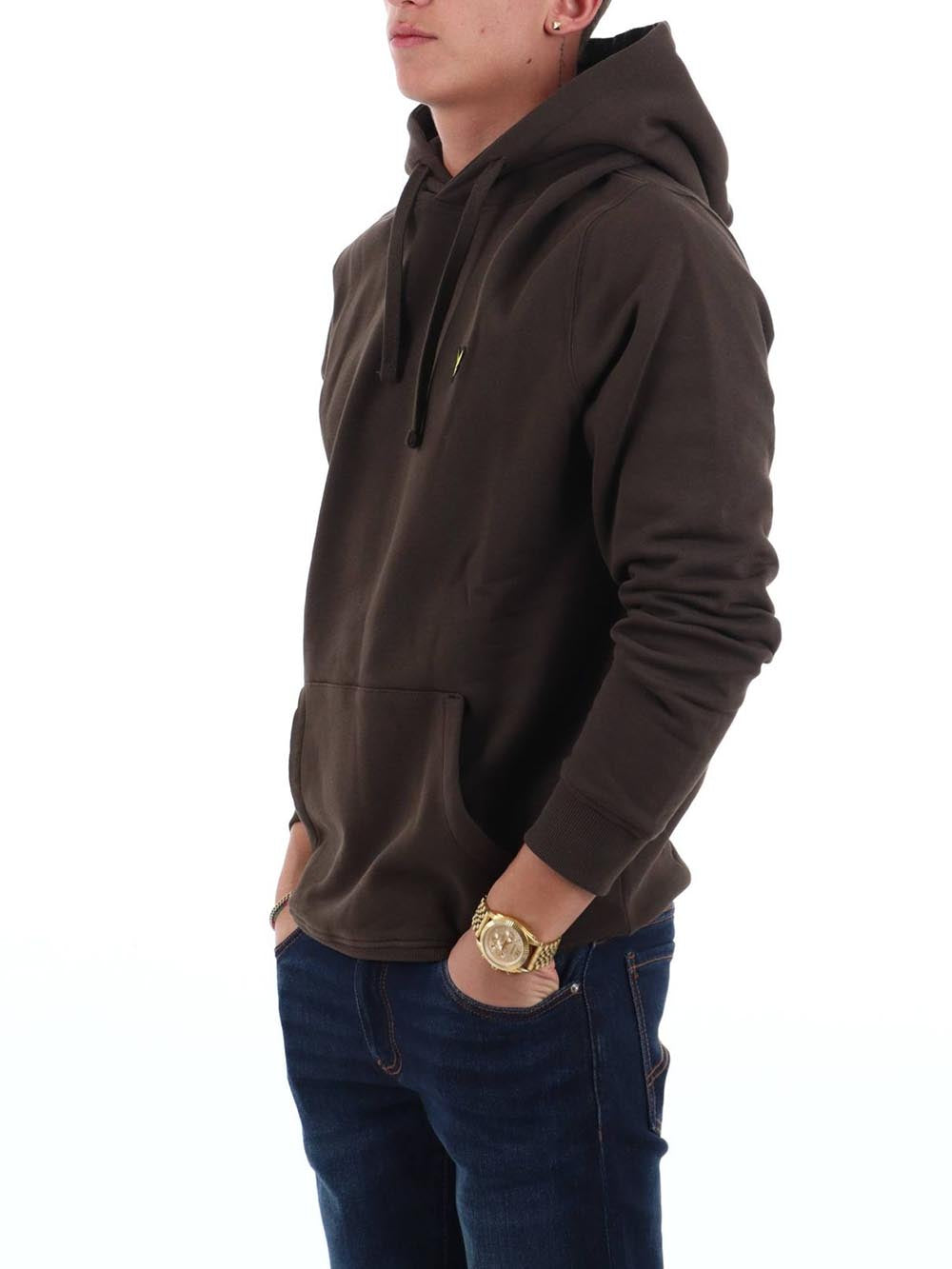 Brushback Pullover Hoodie Lyle & Scott Felpa Uomo Ml1139v Marrone