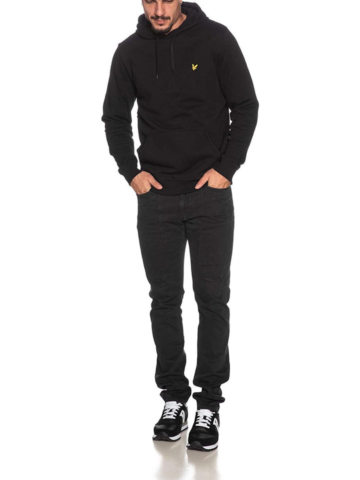 Brushback Pullover Hoodie Lyle & Scott Felpa Uomo Ml1139v Nero