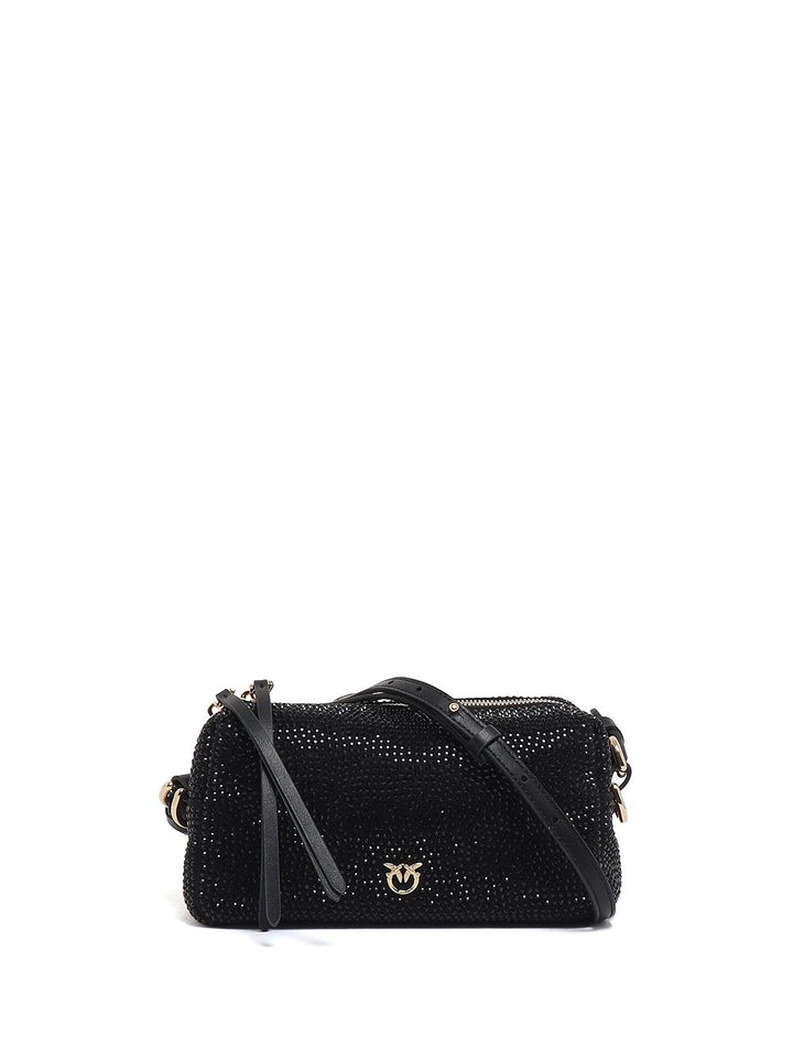 bauletto trittico mini full strass mic Pinko Borsa Tracolla Donna 106967 A308 Nero oro