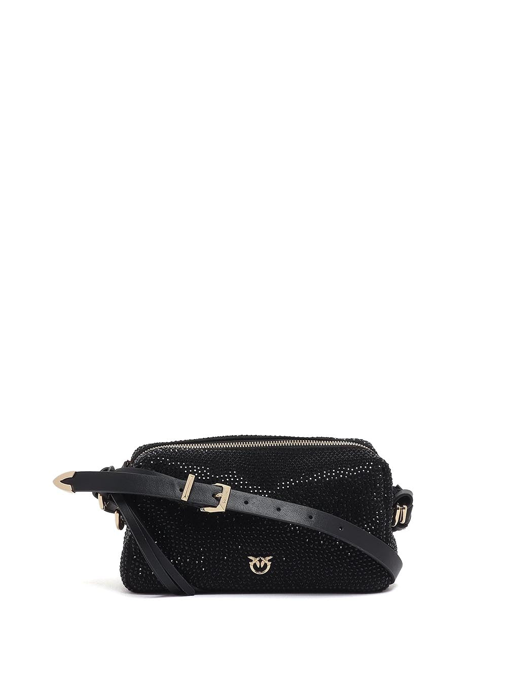 bauletto trittico mini full strass mic Pinko Borsa Tracolla Donna 106967 A308 Nero oro
