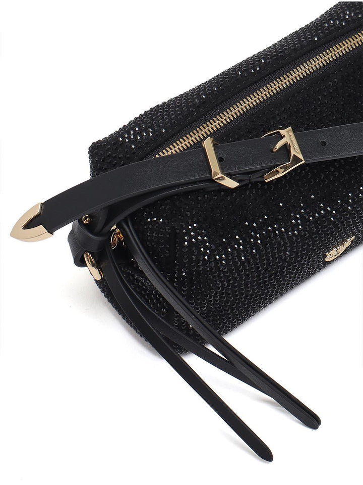 bauletto trittico mini full strass mic Pinko Borsa Tracolla Donna 106967 A308 Nero oro