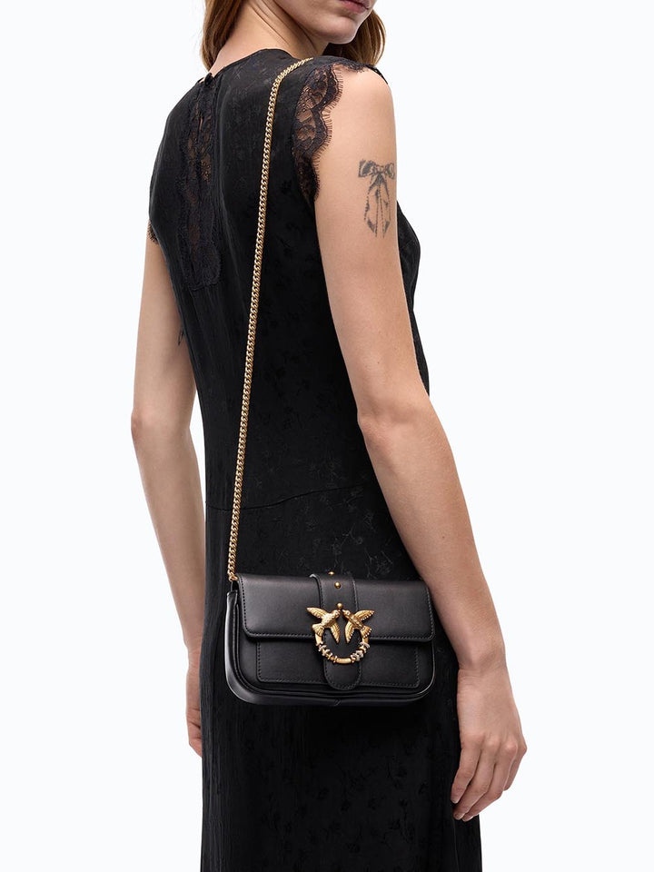 love pocket new buckle Pinko Borsa Tracolla Donna 107072 A0f1 Nero oro