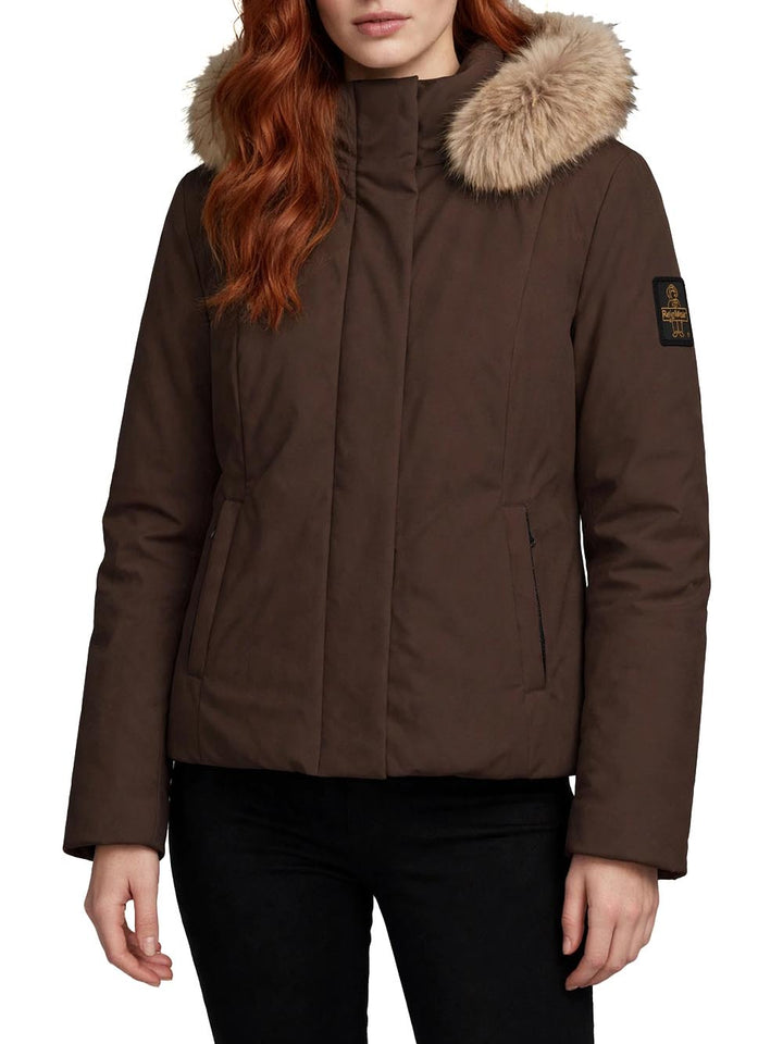 SHORT LADY TECH SPECIAL FUR JACKET Refrigiwear Giubbino Donna W90900 Xt3790 Marrone scuro