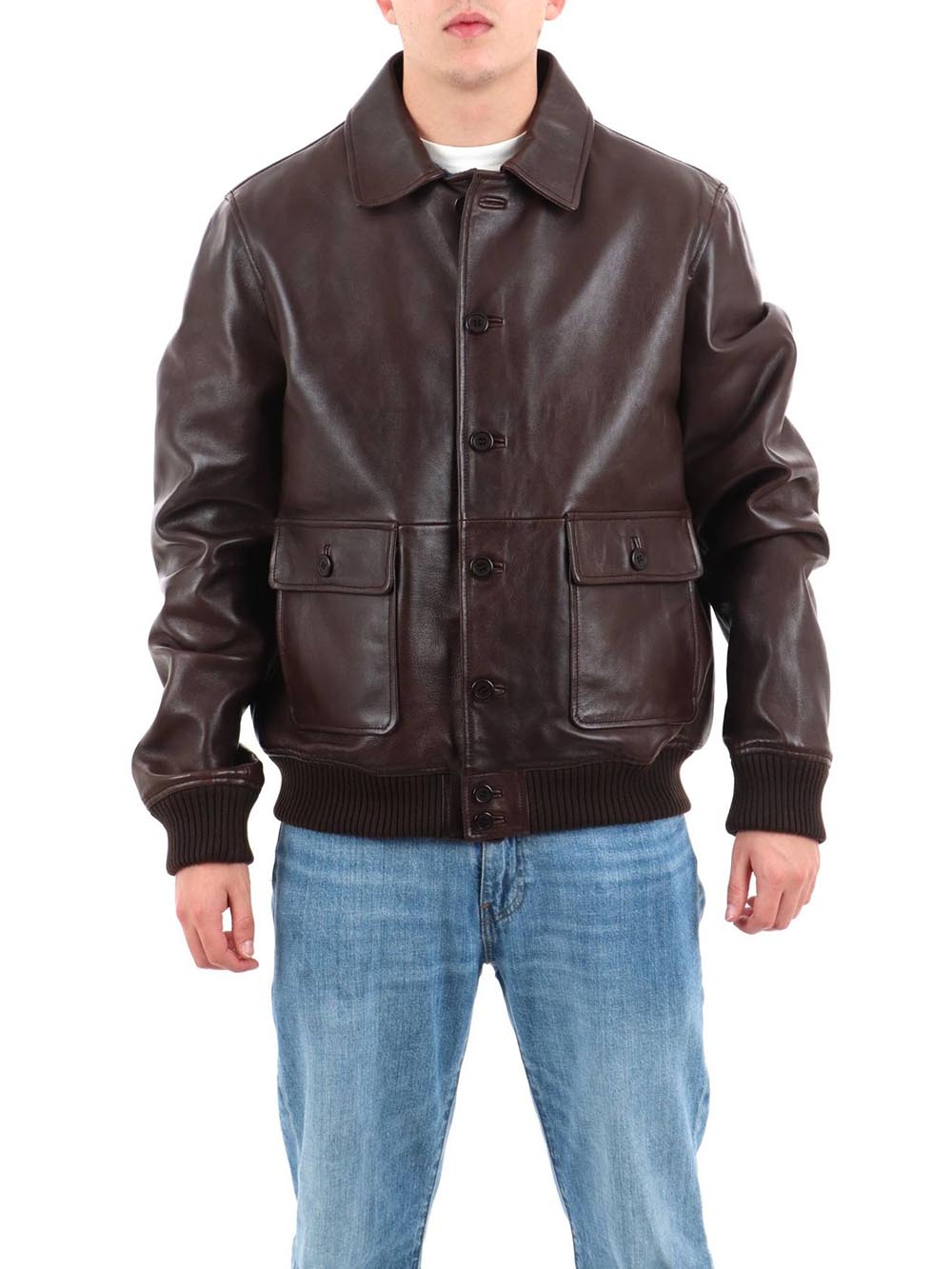 Roy Roger's Giubbino Uomo Jacket Newman Man Rru90143 Cs98 Marrone