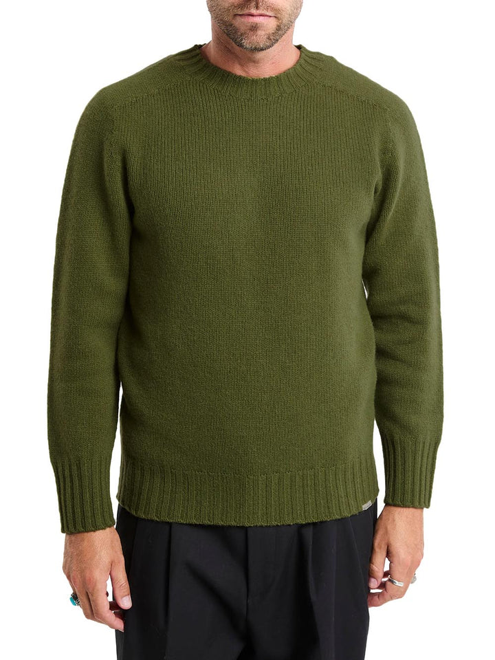 Roy Roger's Pullover Uomo Soft Crew Neck Man Rru90400 Cv59 Verde militare