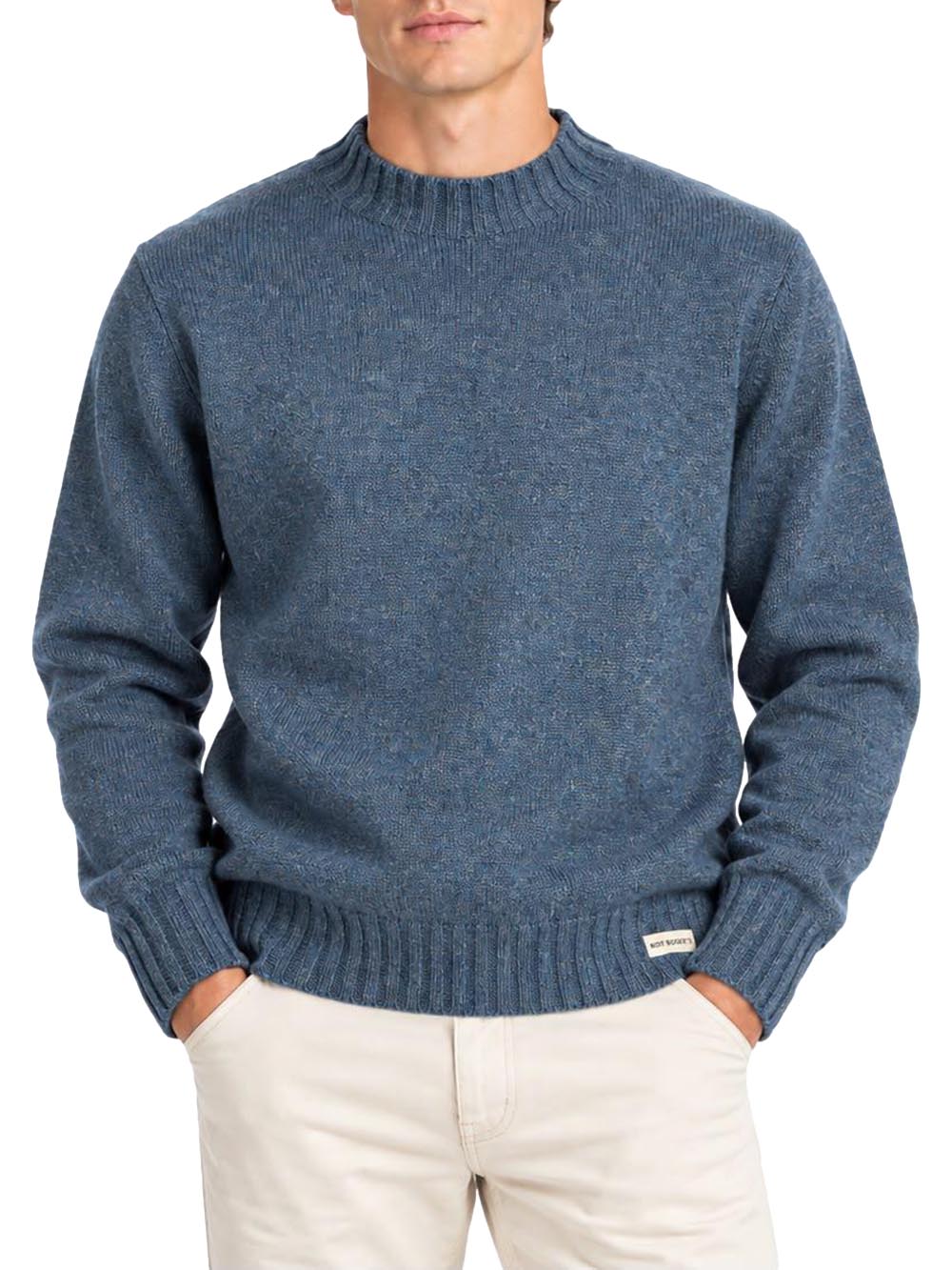 Roy Roger's Pullover Uomo Soft Crew Neck Man Rru90400 Cv59 Blu