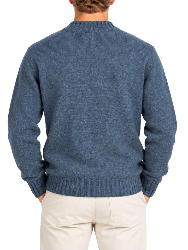 Roy Roger's Pullover Uomo Soft Crew Neck Man Rru90400 Cv59 Blu