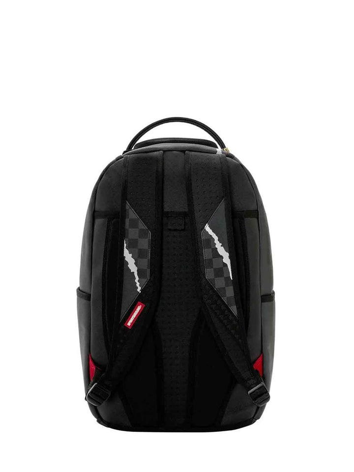 center rip revealing gray check backpack Sprayground Zaino Unisex 910b8502nsz Nero