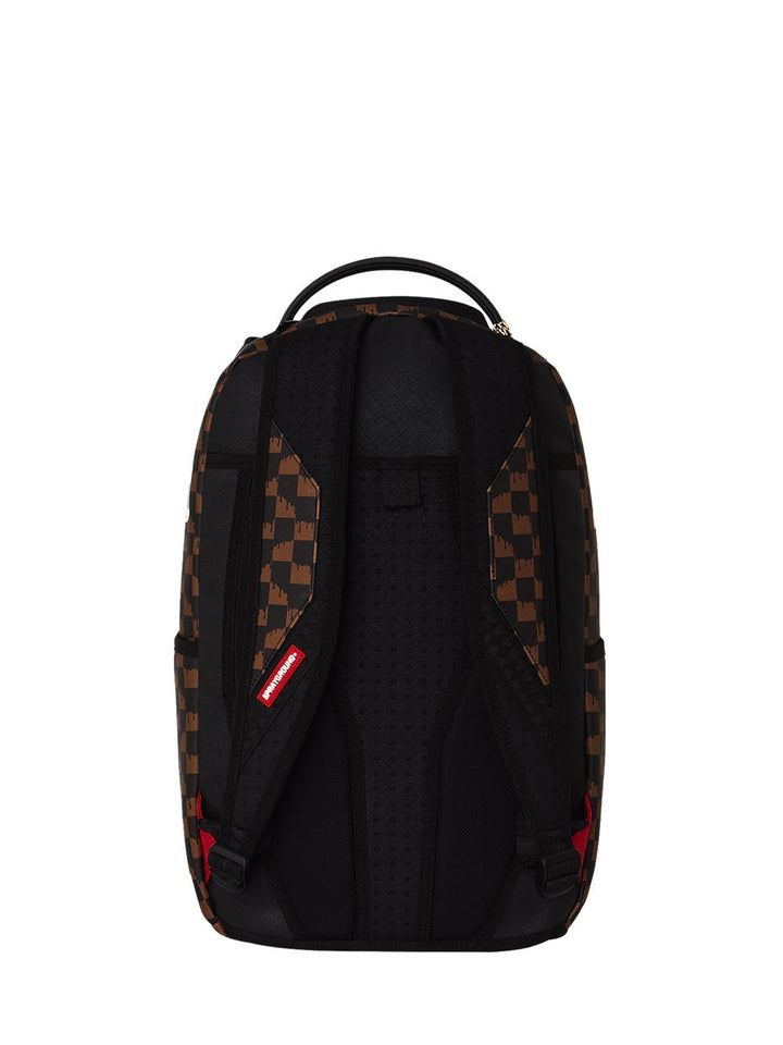 brown and cream drip check shark backpack Sprayground Zaino Unisex 910b8552nsz Marrone