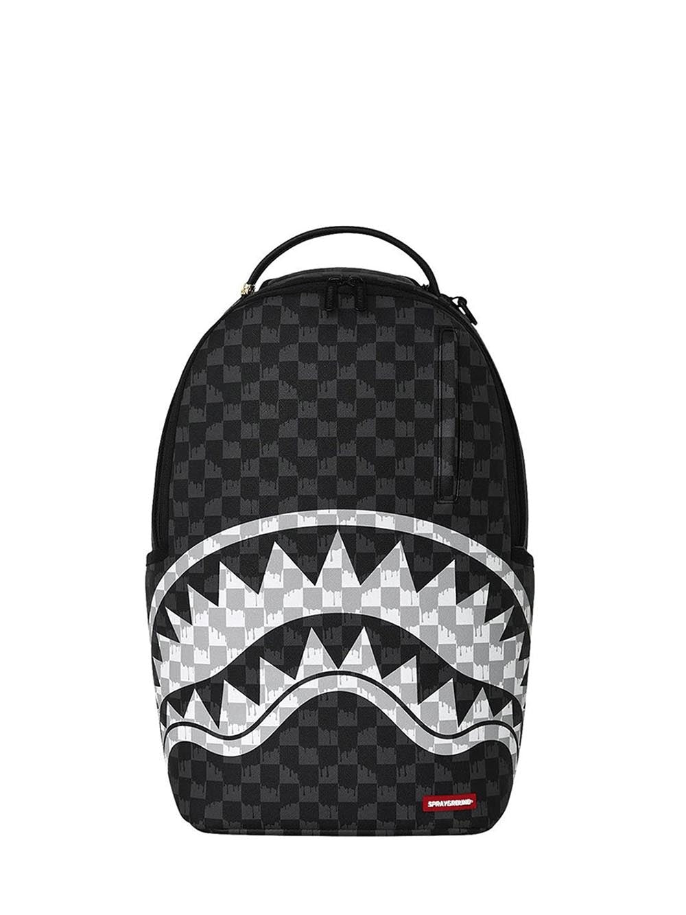 black and white drip check shark backpack Sprayground Zaino Unisex 910b8553nsz Nero grigio