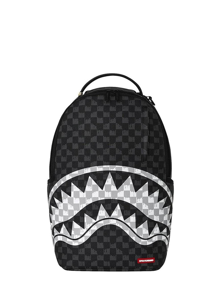 black and white drip check shark backpack Sprayground Zaino Unisex 910b8553nsz Nero grigio