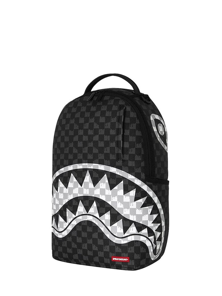 black and white drip check shark backpack Sprayground Zaino Unisex 910b8553nsz Nero grigio
