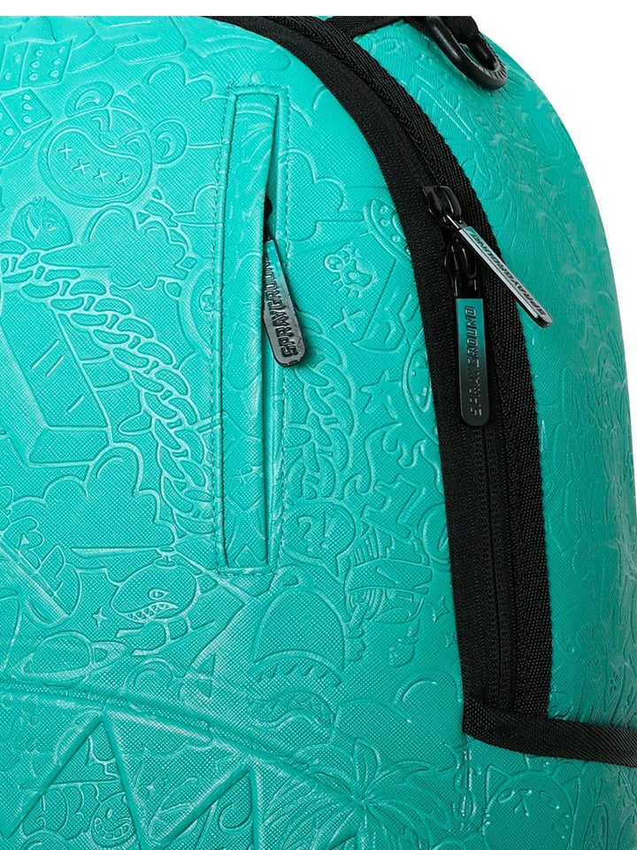 turquoise doodle emboss backpack Sprayground Zaino Unisex 910b8789nsz Verde acqua