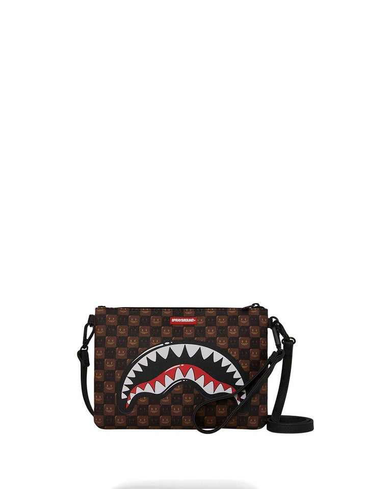 sharks in paris wtf bubble brown check crossover clutch Sprayground Pochette Unisex 910b9307nsz Marrone