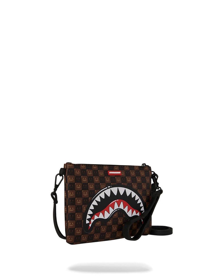 sharks in paris wtf bubble brown check crossover clutch Sprayground Pochette Unisex 910b9307nsz Marrone