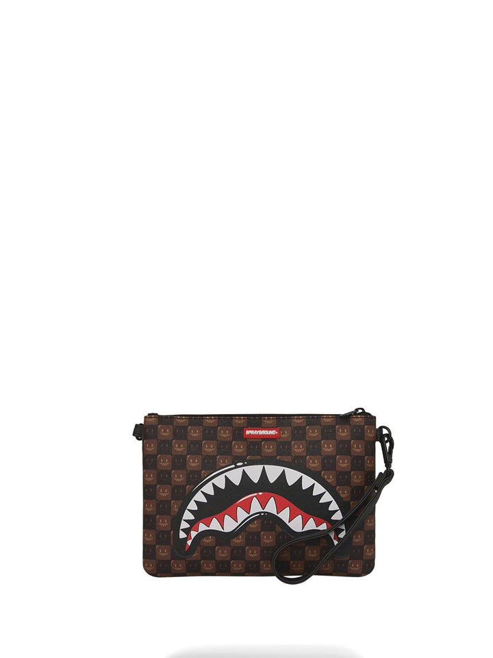 sharks in paris wtf bubble brown check crossover clutch Sprayground Pochette Unisex 910b9307nsz Marrone