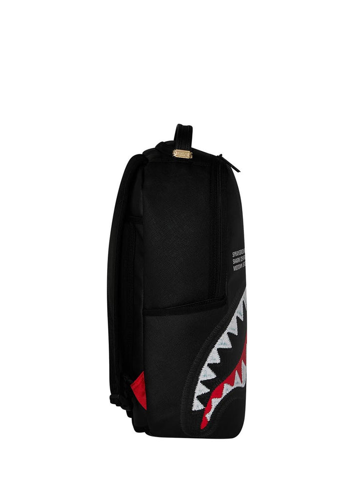 shark central black embroidered shark backpack Sprayground Zaino Unisex 910b9629nsz Nero