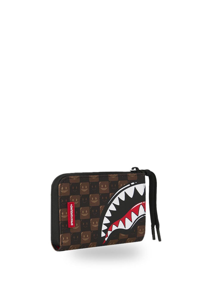 sharks in paris wtf bubble brown check wallet Sprayground Portafogli Unisex 910w9302nsz Marrone