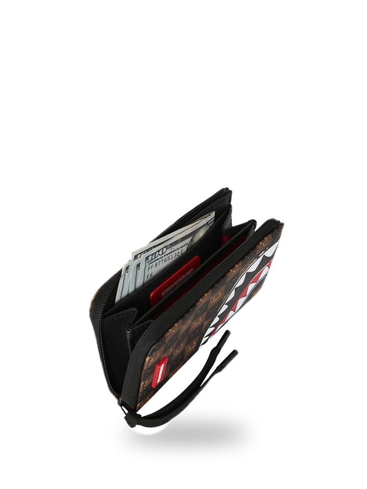 sharks in paris wtf bubble brown check wallet Sprayground Portafogli Unisex 910w9302nsz Marrone