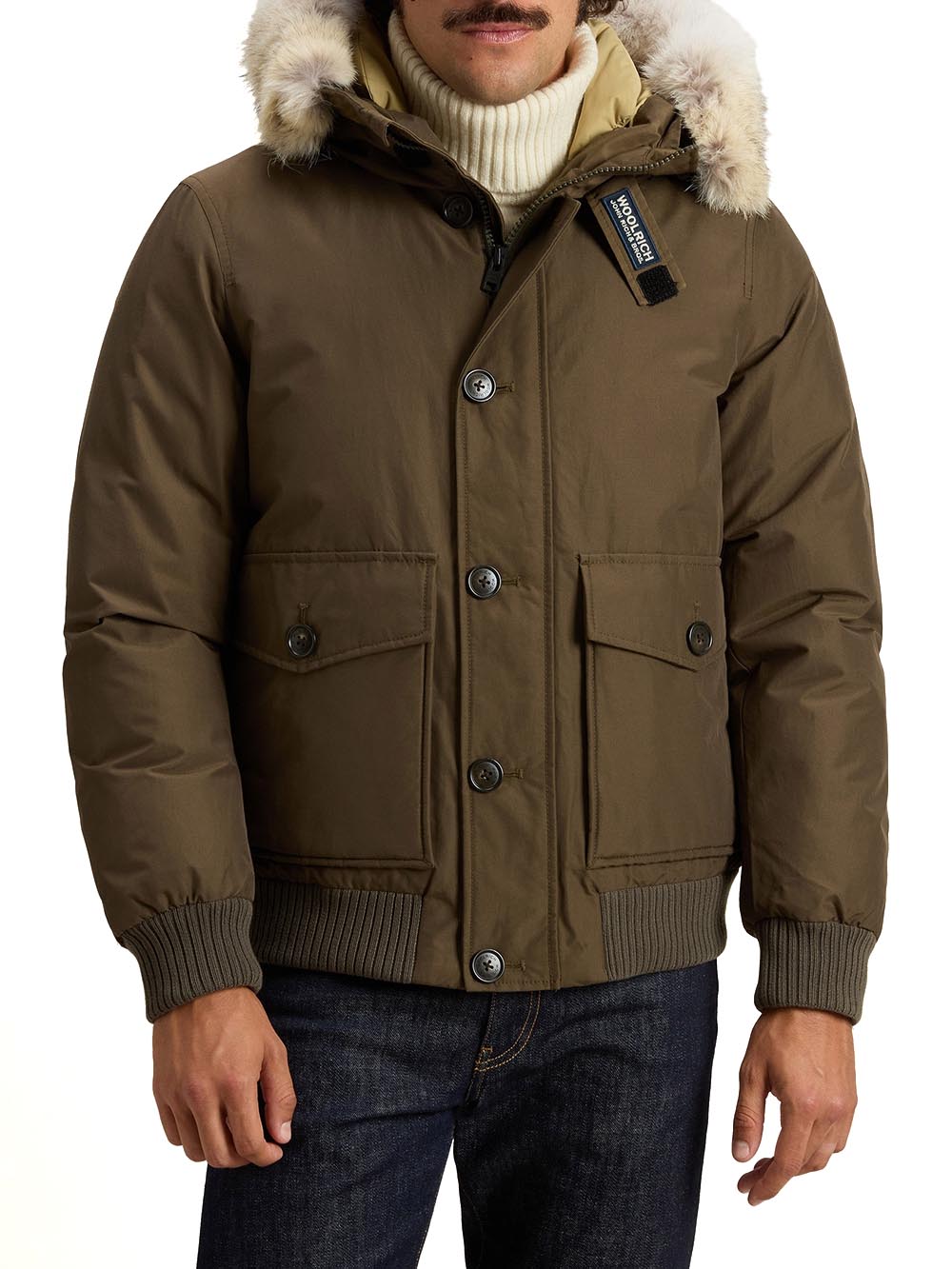 POLAR DETACHABLE FUR BOMBER Woolrich Giubbino Uomo Cfwoou2238mrut0001 Verde