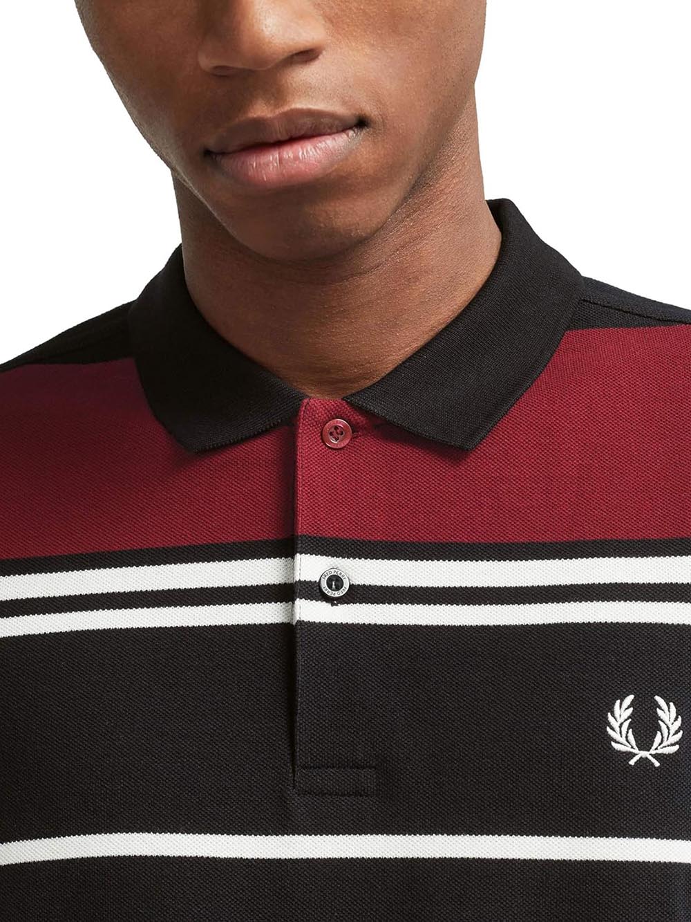 Fred Perry Polo Uomo Nero bordeaux