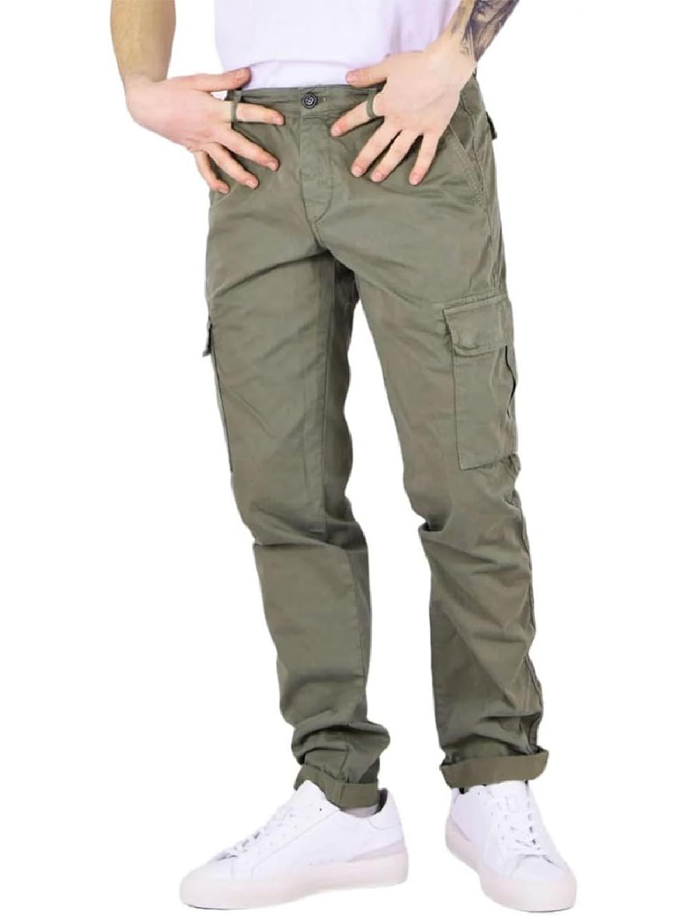 40Weft Pantalone Uomo Aiko-1476 Verde militare