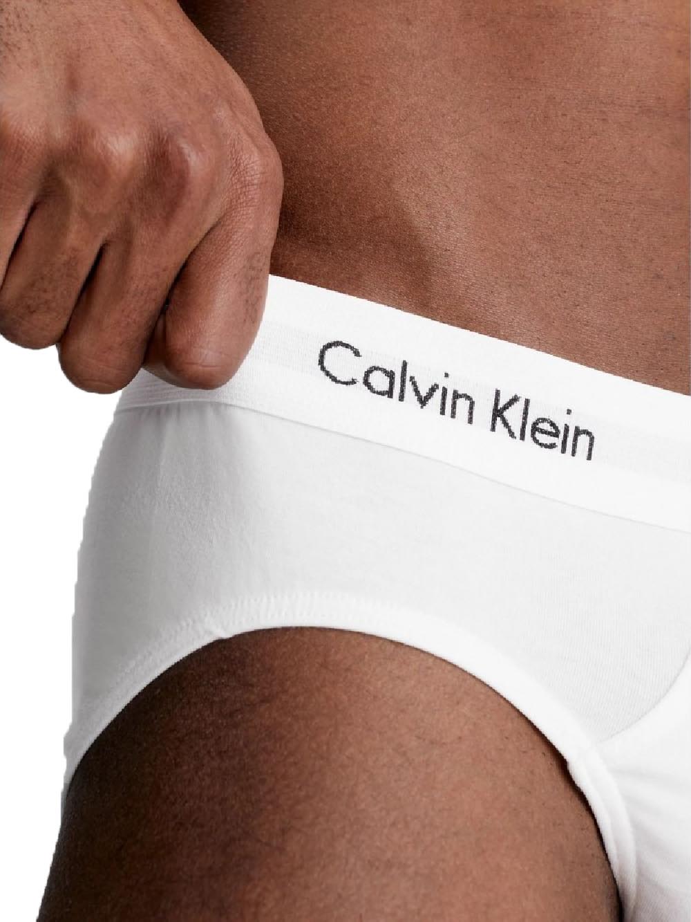 Calvin Klein Intimo Uomo Hip Brief 3pk 0000u2661g Bianco