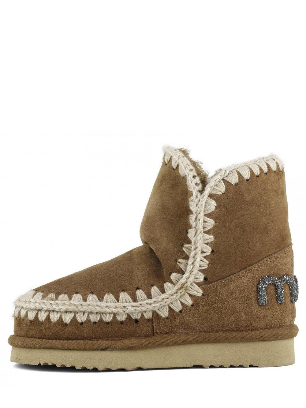 Mou Stivaletti Boot Donna Eskimo 18 Glitter Logo Cognac