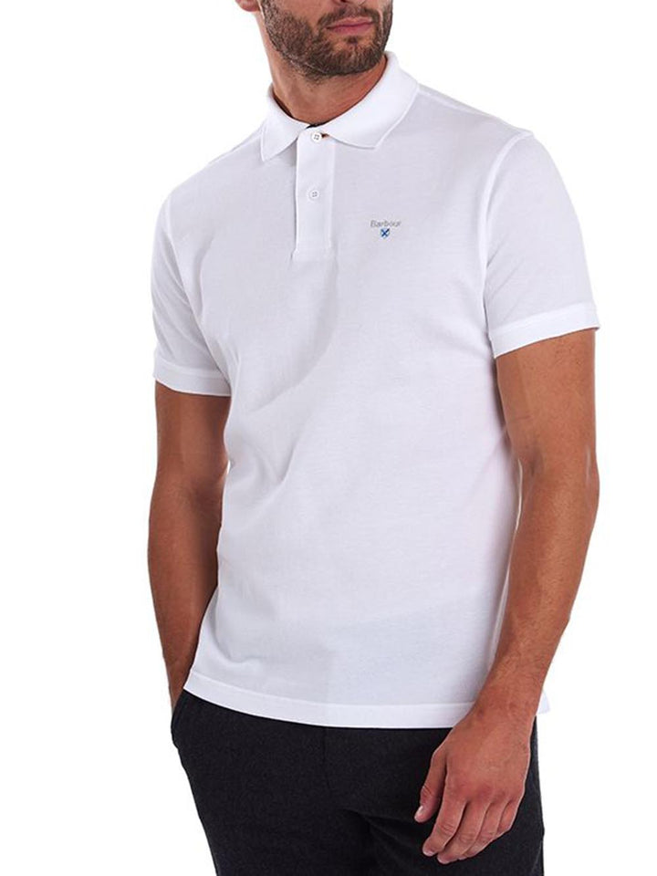 Barbour Polo Uomo Mml0012 Tartan Pique Polo Bianco