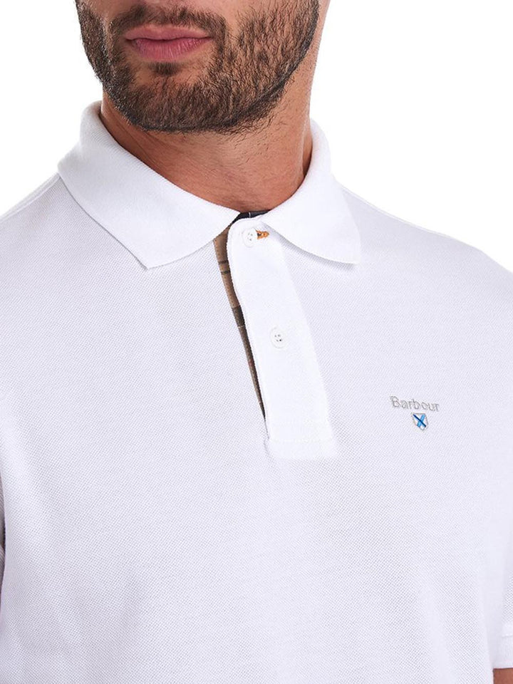 Barbour Polo Uomo Mml0012 Tartan Pique Polo Bianco