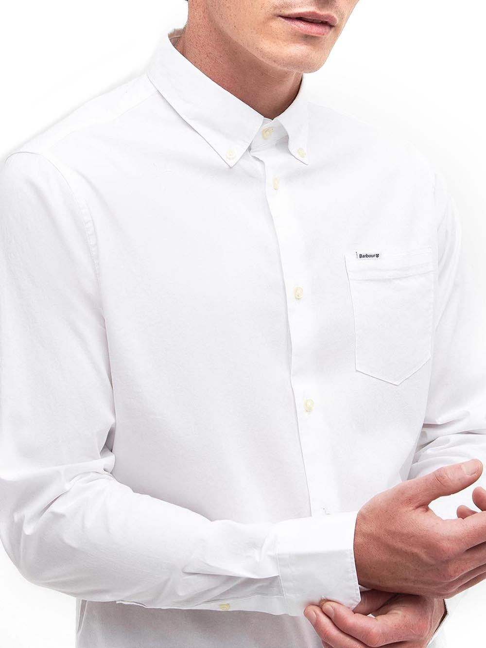 Barbour Camicia Uomo Msh5448 Comfort Stretch Shirt Bianco