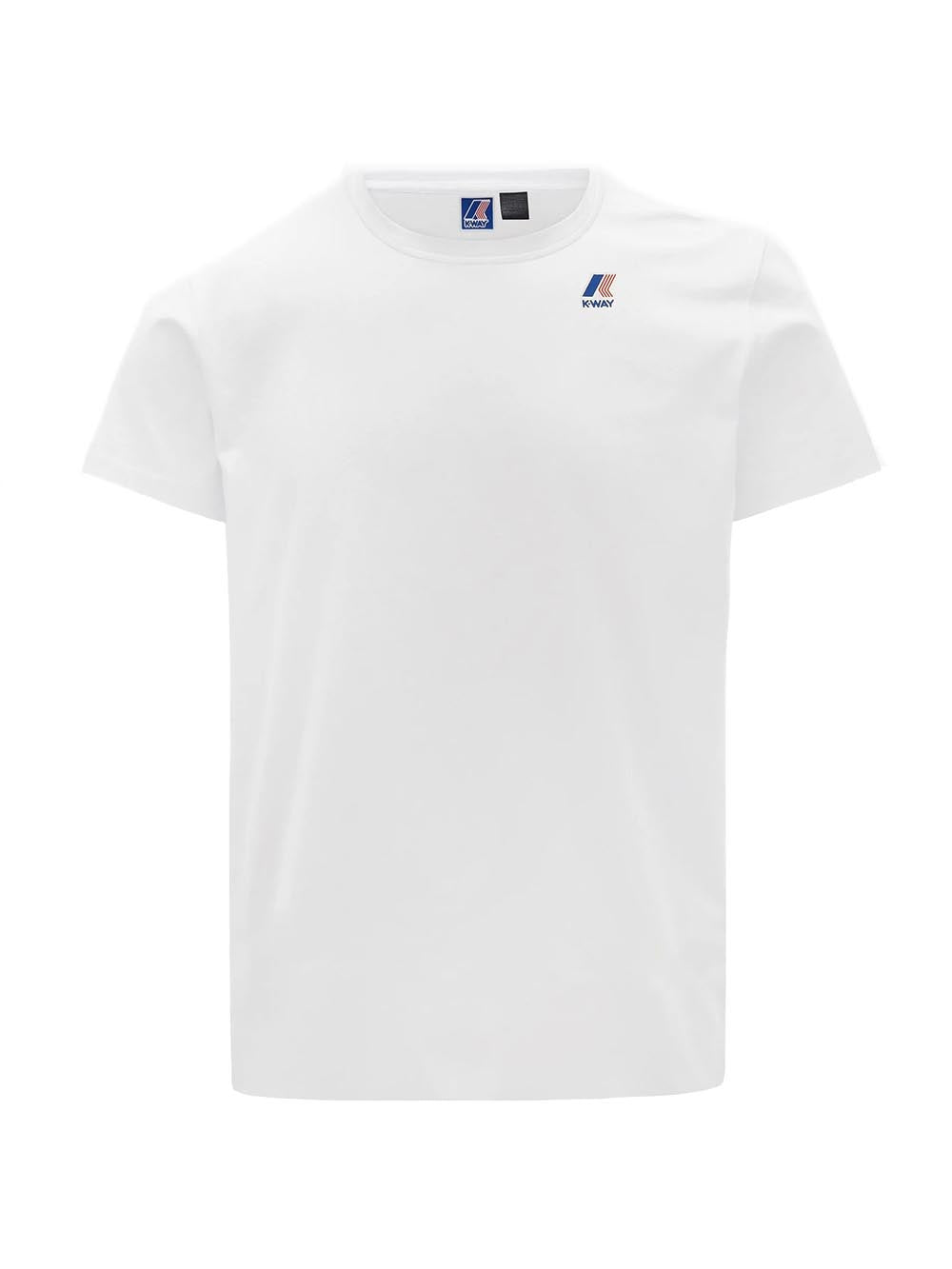 K-Way T-shirt Uomo K007je0 Le Vrai Edouard Bianco