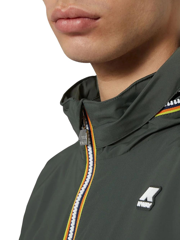 K-Way Giubbino Uomo K2121pw Amaury Stretch Nylon Jersey Verde militare